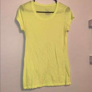 size medium, neon yellow t-shirt.